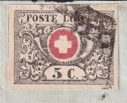 GENEVE 1851 (4.JUIN) auf Orts-Brief mit breitrandiger WAADT 5 (Nr.10) ...