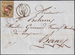 VEVEY 1851 (31.MAI) Berne, Rayon II (T.39 A2-LU, Mirabaud) mit P.D. ...