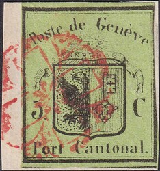 KLEINER ADLER, Nr.5 mit AW Nr.2 (erste Rosette von GENF), rechts ...