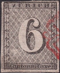 ZÜRICH 6, 2W.2.01.c (mit markantem Plattenfehler: "Schwarzer ...