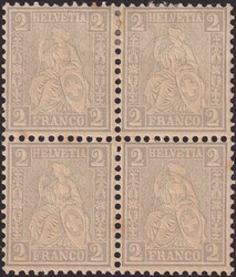 2c grau, Nr.28 im Viererblock (unten ** postfrisch, oben mit leichten ...