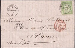 NEUCHÂTEL 1862 nach LE HAVRE (Frankreich). 26G (26B4.a ...