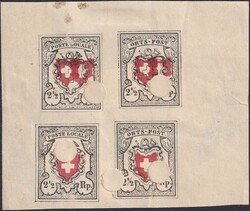 ORTS Post & Poste Locale: Vier Marken auf Probe-Abzug. ...