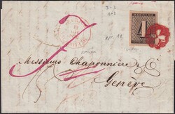 ZÜRICH 1846, 1W auf Brief nach GENEVE, breitrandige Marke (gut ...