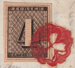 ZÜRICH 1846, 1W auf Brief nach GENEVE, breitrandige Marke (gut ...
