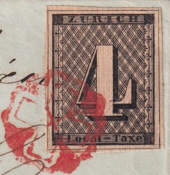 ZÜRICH 1845 (9.MAI), 1S auf Brief nach GENEVE, breitrandige Marke ...