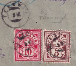 TENNWYL (Zwergstempel), Nr.60A+61A auf nicht ganz vollständigem ...