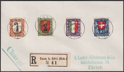 1923, J25-J28 auf Luder (Edelmann)-Satzbrief, sauber mit Vollstempel ...