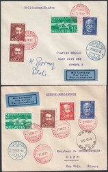 1932, Tour AERO D'Europa (drei Briefe) von Bellinzona nach Genf und ...