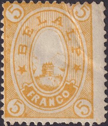 WALLIS 1874, gelbe Hotel-Post-Marke von BELALP (gezähnt) oben ...