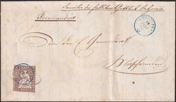 Affoltern am Albis 1860 (12.JULI), 22G (22B4) sauber mit blauem ...