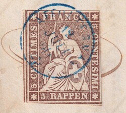 Affoltern am Albis 1860 (12.JULI), 22G (22B4) sauber mit blauem ...