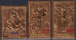 GOLD-Briefmarken (vergoldet) von Guinea Ecuatorial, etc. ...