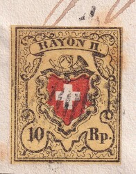 POSCHIAVO 1852 (29.MARS) nach ZOZZIO, Rayon II (gelb) T.20 A2-RO gut ...