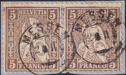 MESSEN (SO), Nr.30 in sehr gutes gezähntes Paar mit Zwergstempel, ...