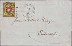 FRAUENFELD 1851 nach Rudenwil (bei Wuppenau), RII mit unterem ...