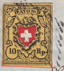 FRAUENFELD 1851 nach Rudenwil (bei Wuppenau), RII mit unterem ...