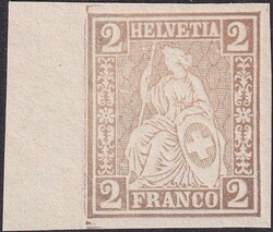 2c hellolivbraun, 28.6.10 (Probedruck) auf ungummiertem Papier, ...