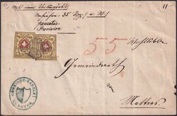 MÜNSTER 1852 (6.JAN) nach MALTERS, 16II.AB.8 (Rotdruck braunrot) T ...