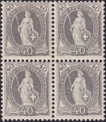 40c grau, 69Ac im ungebrauchten Viererblock (3x ** postfrisch, 1x ...