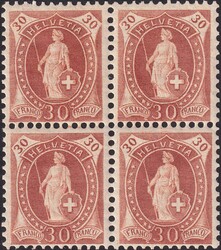 30c rotbraun, 68D.e im ungebrauchten Viererblock (3x ** postfrisch, ...