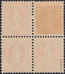 20c gelblichorange, 66C.a im ungestempelten Viererblock (mit drei ** ...