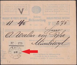 CLUS-BALSTHAL (Zwergstempel) auf 30Cts-Geldanweisung nach Mümliswyl, ...