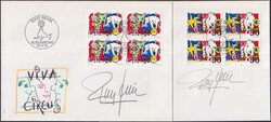ZIRKUS, ROLF KNIE, Nr.832-835 auf vier FDCs mit Original-Unterschrift ...
