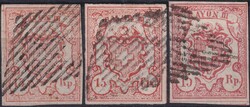 1850-1854, Nr.18 (Type 5), Nr.19 (Type 4) und Nr.20 (Type 5) ...