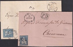 Ausländische Postämter: CHIAVENNA (Italien): Zwei Briefe mit ...