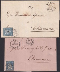 Ausländische Postämter: CHIAVENNA (Italien): Zwei Briefe mit ...