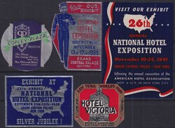 International, USA, 5 Hotelpost-Vignetten NEW YORK, Boston, gut ...