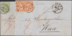 BASEL 1866+67, zwei Briefe mit 2x Nr.32 & Nr.34 "Sitzende Helvetia ...