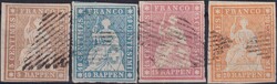 1855, B-Serie (Strubel-Ausgaben, grüner Seidenfaden): 22B-25B ...
