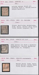 1854-1863, 12 Marken auf Karten, dabei bessere Werte wie 21G, 27C, ...