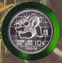 1989, CHINA - PANDA-Ersttagsbrief mit echter Silber-Münze, sehr gute ...