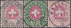1881, Telegraphen-Marken Nr.13-19 mit Vollstempeln: Klein-Basel, ...
