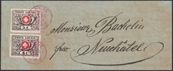 GENEVE 1850 (25.Mars) nach Neuchâtel, Waadt 4+ Waadt 5 (Nr.9+10) auf ...