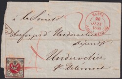 BASEL 1850 nach Undervelier (bei Delémont) vom 26.JUNI. ...