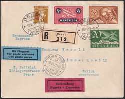 1929, Erstflug: BERN nach Zürich auf Luxus Express-Brief, gut ...
