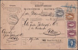 BASEL (FAHRPOST) nach Paris 25.OKT.1900, Vierfarben-Frankatur (5.65 ...