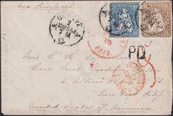 USA, GENEVE 1864 (2.MARS) nach NEW YORK, 36.b (gelblich) mit Nr.31 ...