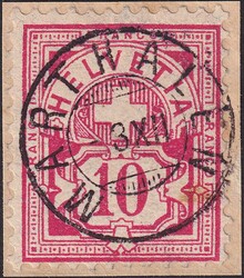 10c rosa, 61A mit zentrischem Zwergstempel: MARTHALEN (ZH): 3.DEZ, ...
