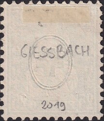 25c grün, Nr.40 mit Zwergstempel: GIESSBACH (BE): 17.VI, sehr gut ...