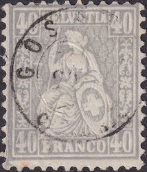 40c grau, Nr.42 mit Zwergstempel GOSSAU (SG), selten auf dieser ...
