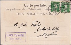 Luzern, Rigi-Staffel (Station) 1921, mit violettem Hotel-Stempel: ...
