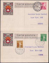 Genève 1912, Philat.Kongress auf 5c+ 10c Ganzsachen mit Illustration ...