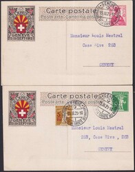 Genève 1912, Philat.Kongress auf 5c+ 10c Ganzsachen mit Illustration ...