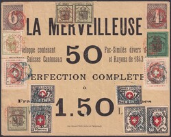 1843-1851, LA MERVEILLEUSE, Original-Umschlag für Fälschungen zu 50 ...