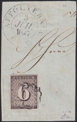 AFFOLTERN am Albis: 3.JULI 1857, breitrandige Marke mit gut ...